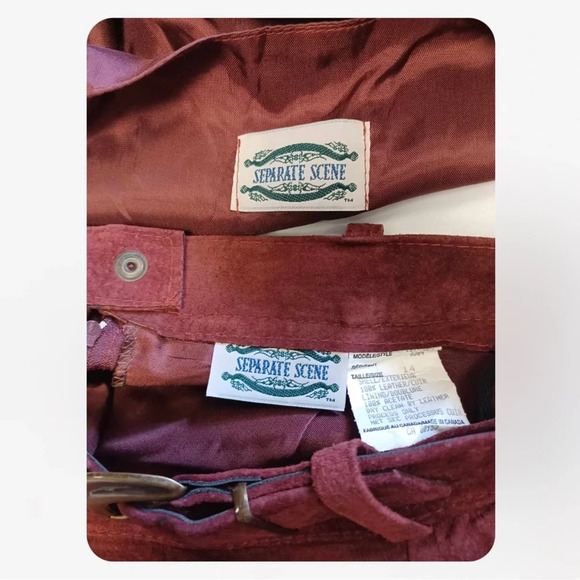 Seperate  Scene 2 Piece 100% Leather Skirt Size 14 Vest Size Large - Picture 12 of 15